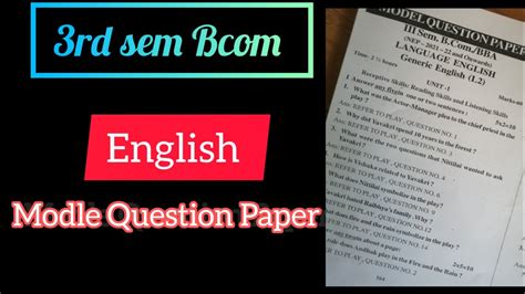 Read 3Rd Sem Bcom English Question Paper 2013 