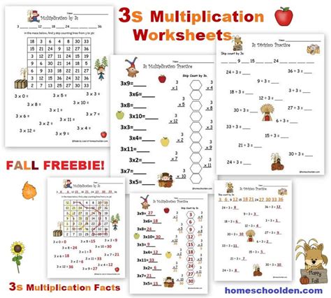 3s Multiplication Worksheets Fall Freebie Open Multiplication Worksheet 3s - Multiplication Worksheet 3s