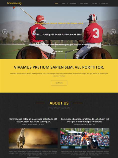 4+ Horse Racing HTML Website Templates - TemplateMonster