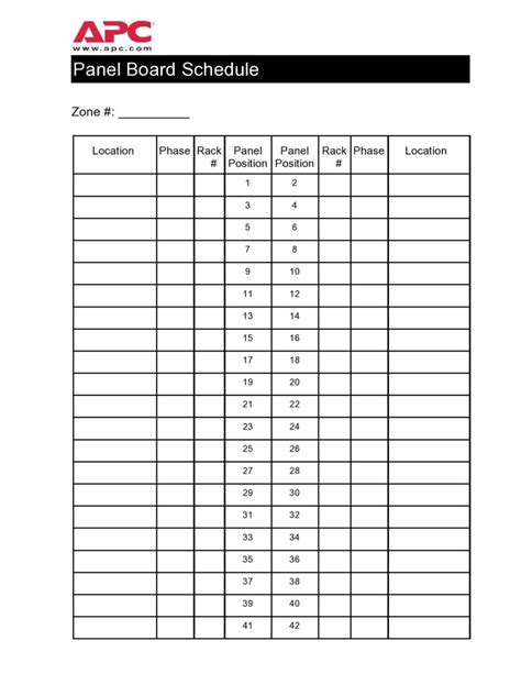 4+ Panel Schedule Templates Word Excel