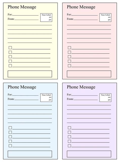 4+ Phone Message Template Free Download
