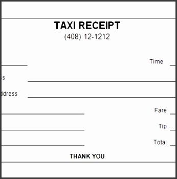 4+ Taxi Receipt Template In Excel SampleTemplatess SampleTemplatess