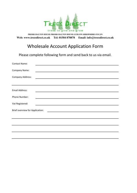 4+ Wholesale Application Form Templates PDF