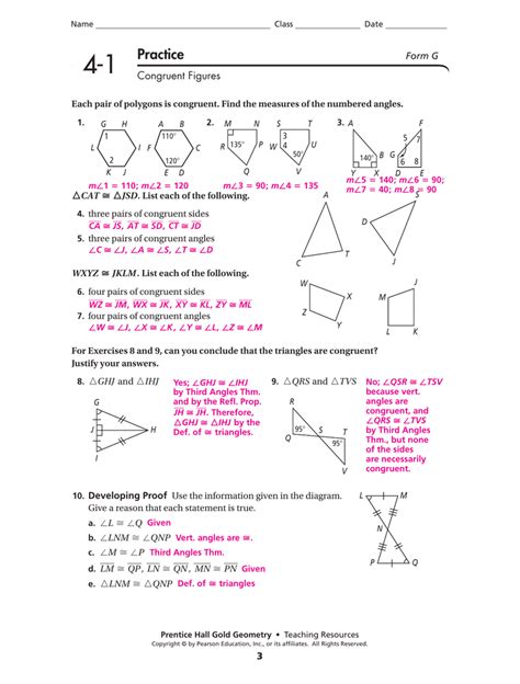 4 1 Practice Form G Congruent Figures Cfilms