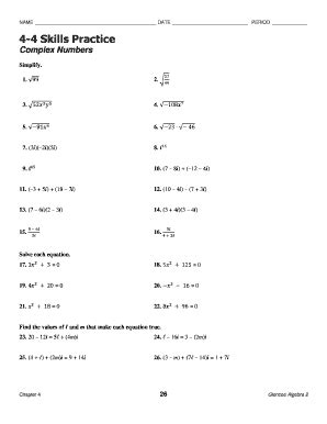4 4 Practice Complex Numbers