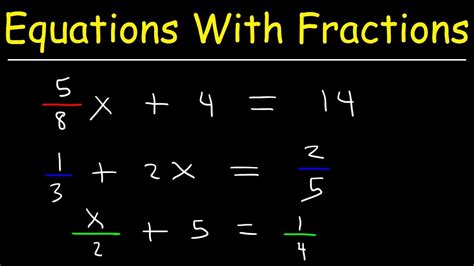 4 9 Solving Equations With Fractions Mathematics Libretexts Solving One Step Equations Fractions - Solving One Step Equations Fractions