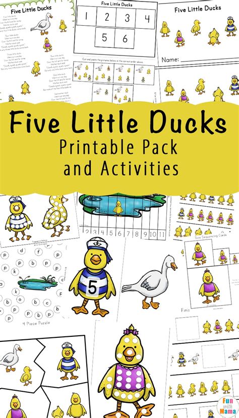 4 FUN Five Little Ducks Math Activities Kids Will Love!