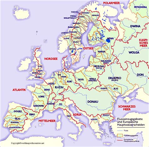 4 Free Labeled Map of Europe Rivers In PDF - World Map With …