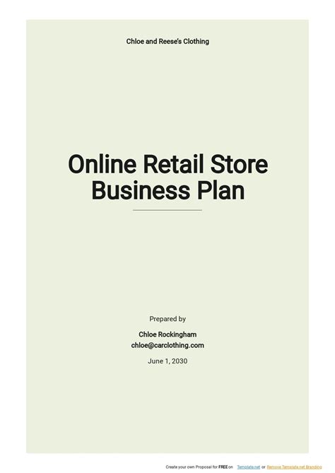 4 Free Retail Online Store Business Plans