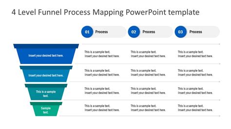 4 Level Funnel Process Mapping PowerPoint Template CiloArt