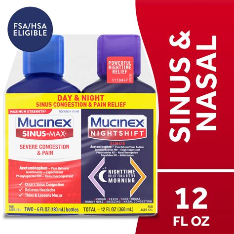 4 Mucinex Sinus-Max Severe Congestion & Pain (20 Caplets Each …