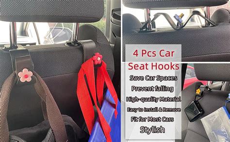 4 Pack Car Seat Headrest Hook - Purse Hook for All … - raincitystudios.com