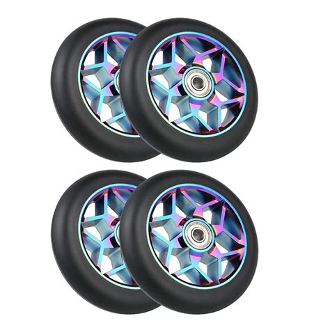 4 Pcs 110mm Scooter Wheels with Bearing for Rocking Cars