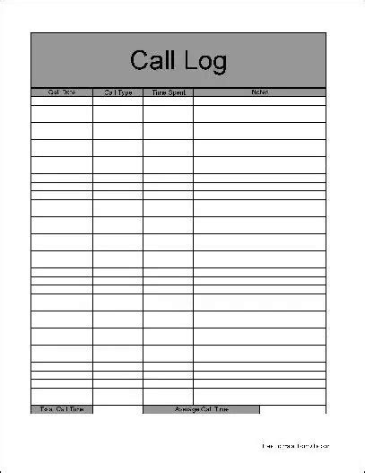 4 Sales Call Log Excel Templates Excel xlts Sales Call Tracking