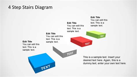 4 Step Stairs Diagram Template for PowerPoint SlideModel