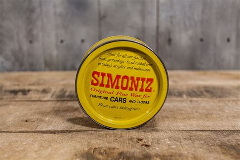 4 Vintage Simoniz & Johnsons Wax Car Polish Tins Nice Condition.