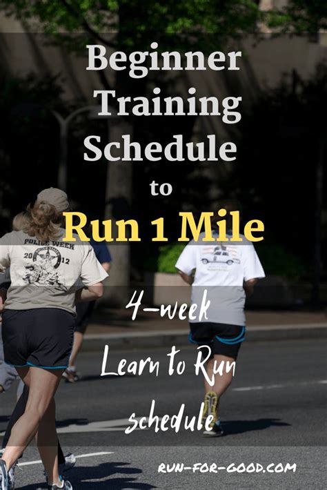 4 Week Beginner Training Program to Run 1 Mile