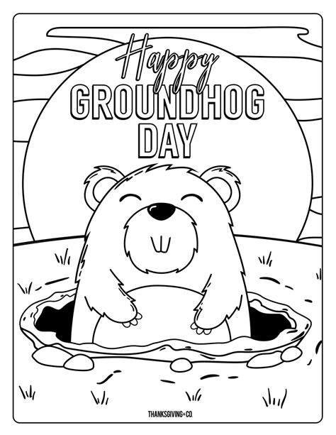 4 Adorable Groundhog Day Coloring Pages For Kids Ground Hog Coloring Page - Ground Hog Coloring Page