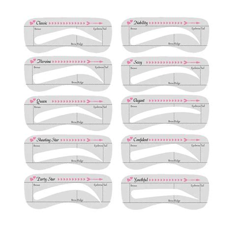 4 best printable eyebrow stencils kit