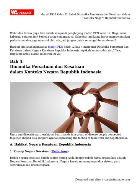 4 Ciri Negara Kesatuan Materi Ppkn Kelas Vii Apa Bentuk Negara Kesatuan Indonesia - Apa Bentuk Negara Kesatuan Indonesia