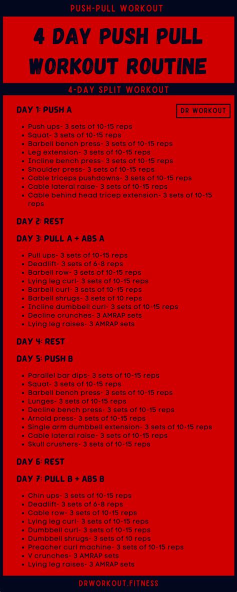 4 Day Push Pull Workout Routine