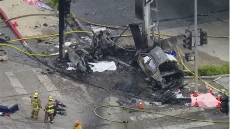 4 dead in fiery high-speed crash on 5 Freeway in Downey 