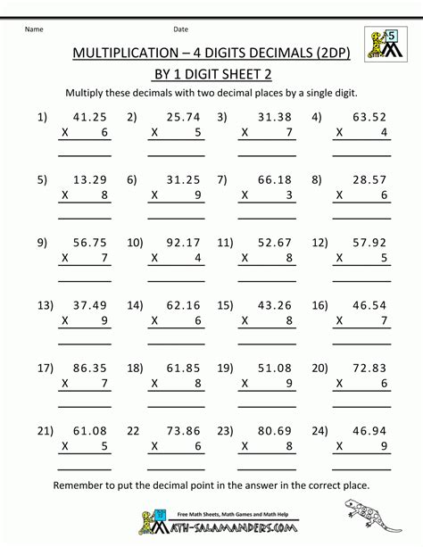 4 Digit By 4 Digit Multiplication With Grid Math Grid Worksheets - Math Grid Worksheets