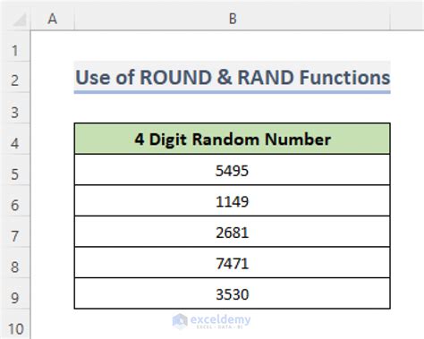 4 digit random number generator excel.  The RANDBETWEEN function in Excel genera...