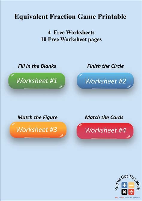 4 Equivalent Fraction Game Printable Free Worksheets Matching Equivalent Fractions Worksheet - Matching Equivalent Fractions Worksheet