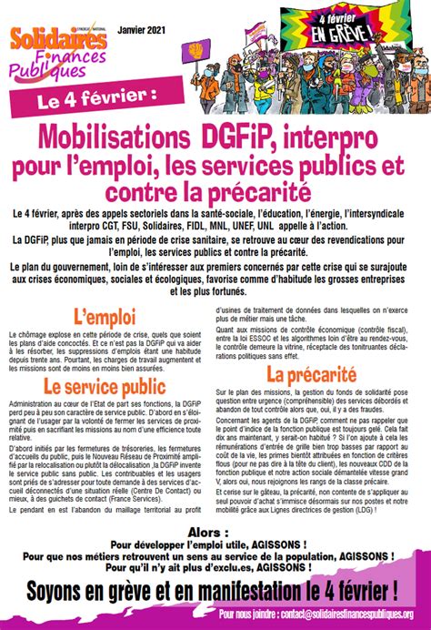 4 février 2024, mobilisations DGFiP et interpro pour l