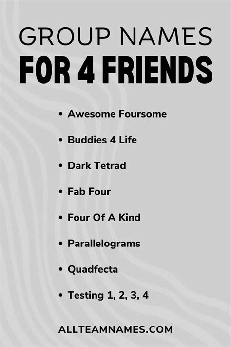 4 Friends Group Name