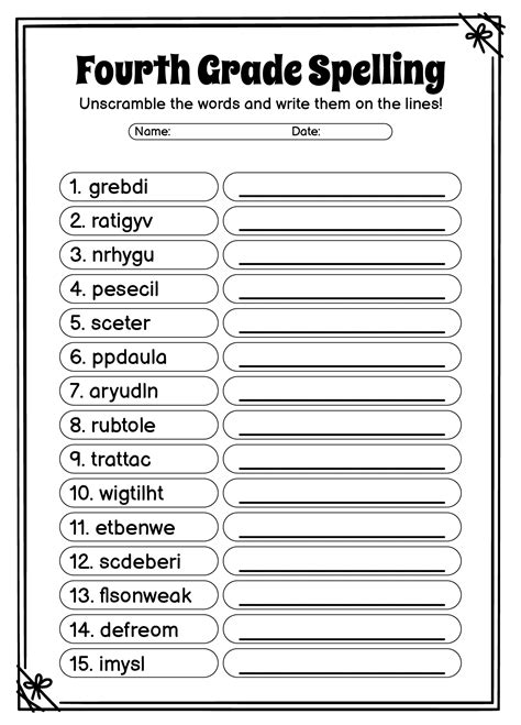 4 Grade Spelling Words