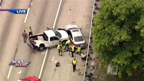 4 hospitalized in 3-car crash on Turnpike in Hollywood