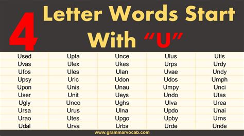 4 Letter Words Starting With U   5 Letter Words With U As 1st Letter - 4 Letter Words Starting With U