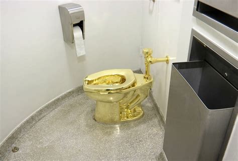 4 men charged in theft of golden toilet from Churchill’s birthplace. It’s an artwork titled America