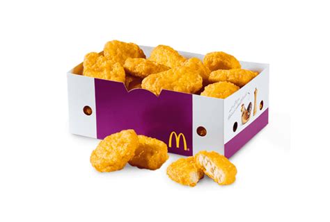 PRICE; Chicken McNuggets: 10 Pc. $4.49: Chicken McNuggets – Meal: 10 Pc. $6.49: Chicken McNuggets: 20 Pc. $5.00: Chicken McNuggets: 40 Pc. $8.99: ... 4 piece Chicken McNuggets®. 180 Cal. Our tender, juicy Chicken McNuggets are made with 100% white meat chicken and no artificial colors, flavors or preservatives. .... 