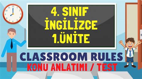 4 sınıf ingilizce 1 ünite classroom rules