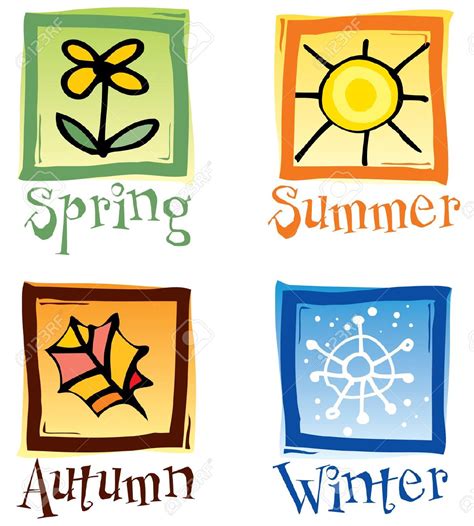 4 Seasons Clip Art And Borders Printable Pictures Of The Four Seasons - Printable Pictures Of The Four Seasons