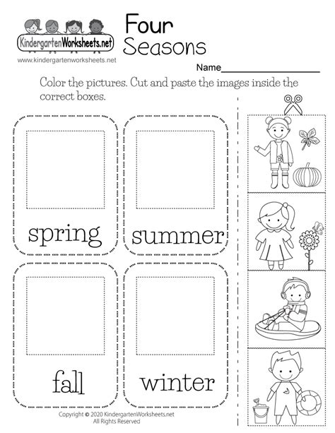 4 Seasons Worksheets For Preschool Kids Academy Season Worksheets For Preschool - Season Worksheets For Preschool
