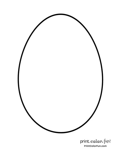 4 sizes of blank Easter egg shapes to print and color Print Color Fun!