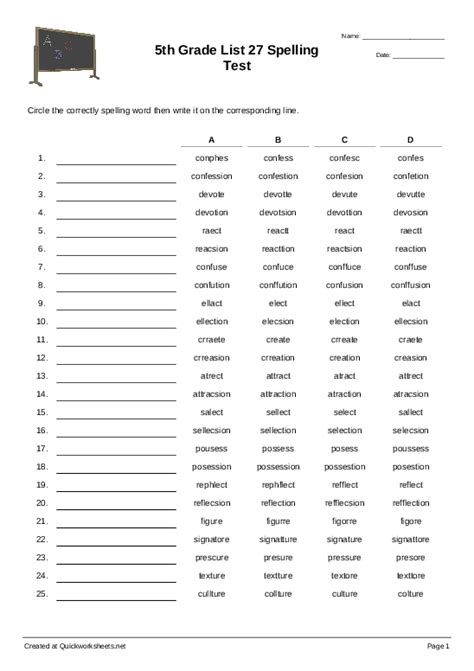 4 Spelling Worksheets Fifth Grade 5 Spelling Words Spelling For Grade 5 - Spelling For Grade 5