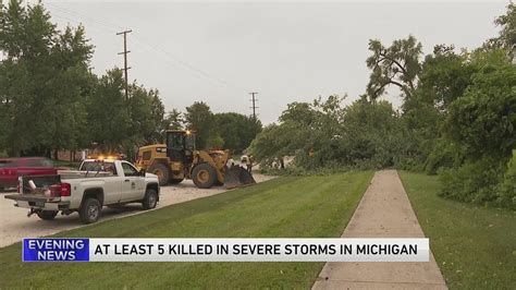 4 tornados confirmed as Michigan storms down trees and power lines; 5 people killed