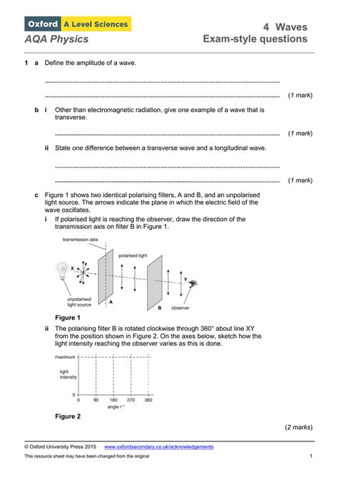 4 Waves Aqa Physics Exam Style Questions