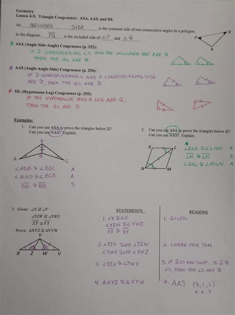 4 3 skills practice congruent triangles worksheet a