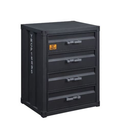 4-Drawer Chest, Gunmetal Finish - Overstock - 35591287