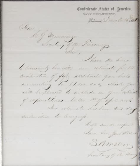 4. Letter of Stephen R. Mallory, 1861 The American Historical …