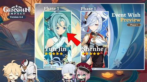 4.4 banners. Like with every other Genshin Impact patch, 4.4 will introduce new banners while bringing back some older ones. This includes the addition of a new 5-star character, as well as a new 4-star character. 