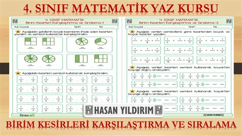 4.Sınıf Matematik Yaz Kursu Birim Kesirleri Karşılaştırma ve Sıralama . 
