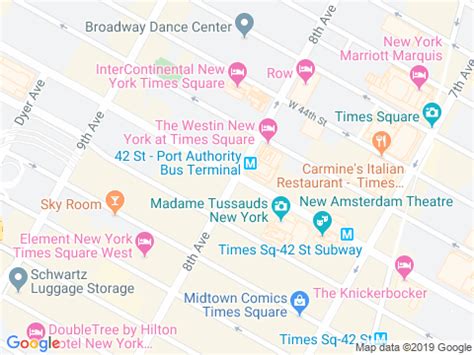 The Port Authority Midtown Bus Terminal, located between West 40th and West 42nd Streets, from 8th to 9th Avenue in Manhattan, is the world's busiest bus .... 40 42 street & 625 8th avenue