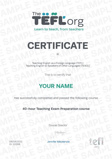 40 Hour Tefl Certificate